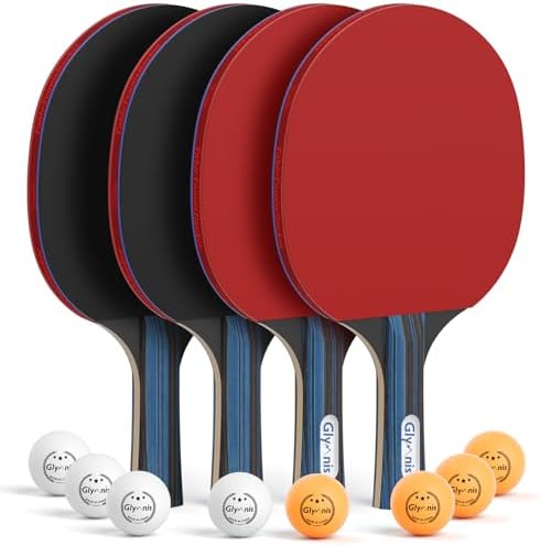 Glymnis Ping Pong Paddles Set (B07H9XYPYY)