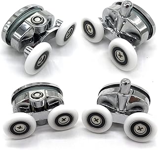 YUANQIAN Set of 4 New Oval Butterfly Twin Wheel Shower Door Rollers 25MM