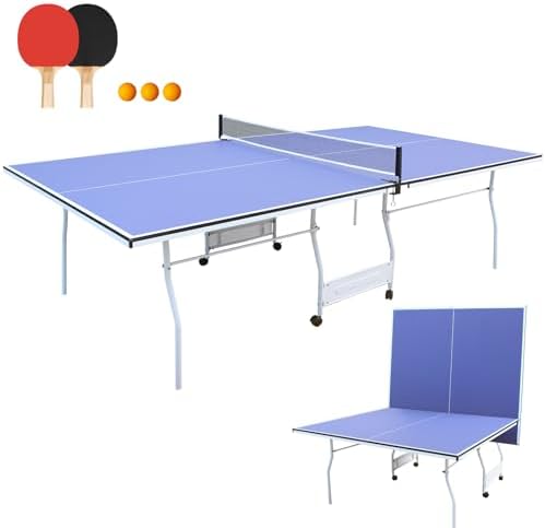 4.5/6ft/9ft Mid-Size Portable Ping Pong Tables Set, Foldable Table Ten (B0DCBF37CN)