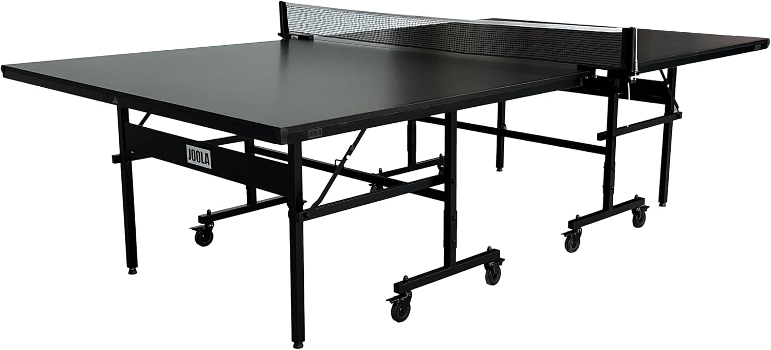 JOOLA Inside 15 Plus Professional Indoor Ping Pong Table – 15mm Tournament-Grade MDF Surface, Quick Clamp Table Tennis Net Set – Playback Mode – Easy 10-Minute Assembly – Foldable Competition Table