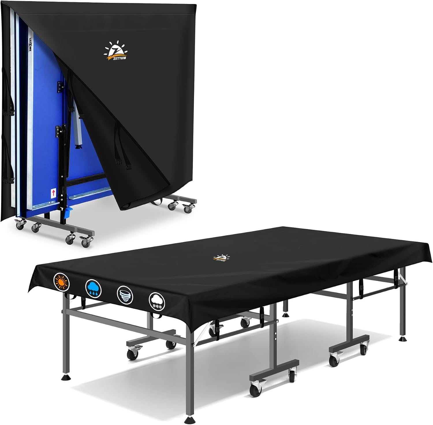 Zettum Ping Pong Table Cover - Table Tennis Cover Waterproof &amp; Heavy Duty, 60...