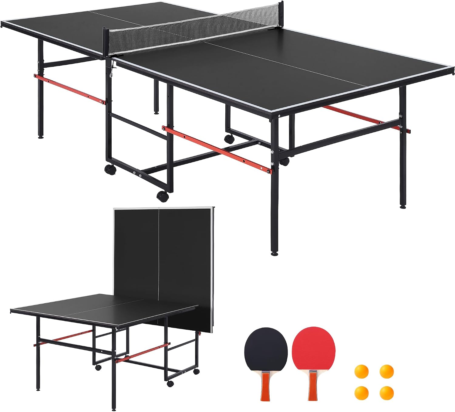 Garvee 8 ft Portable Ping Pong Table,Professional Outdoor Game for Adults