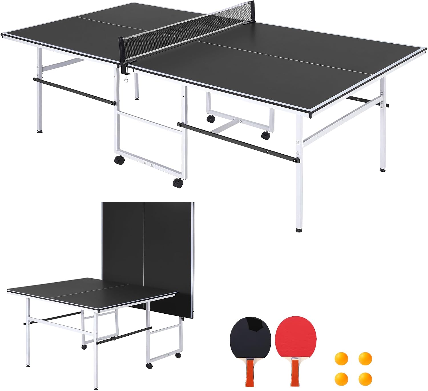 Garvee 8 ft Portable Ping Pong Table,Professional Indoor Outdoor Game Set